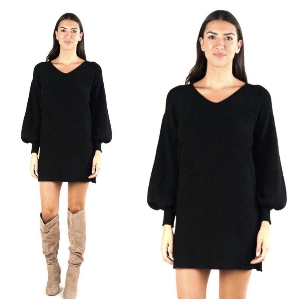 Express Balloon Sleeve Shift Dress Black XS Petite EUC